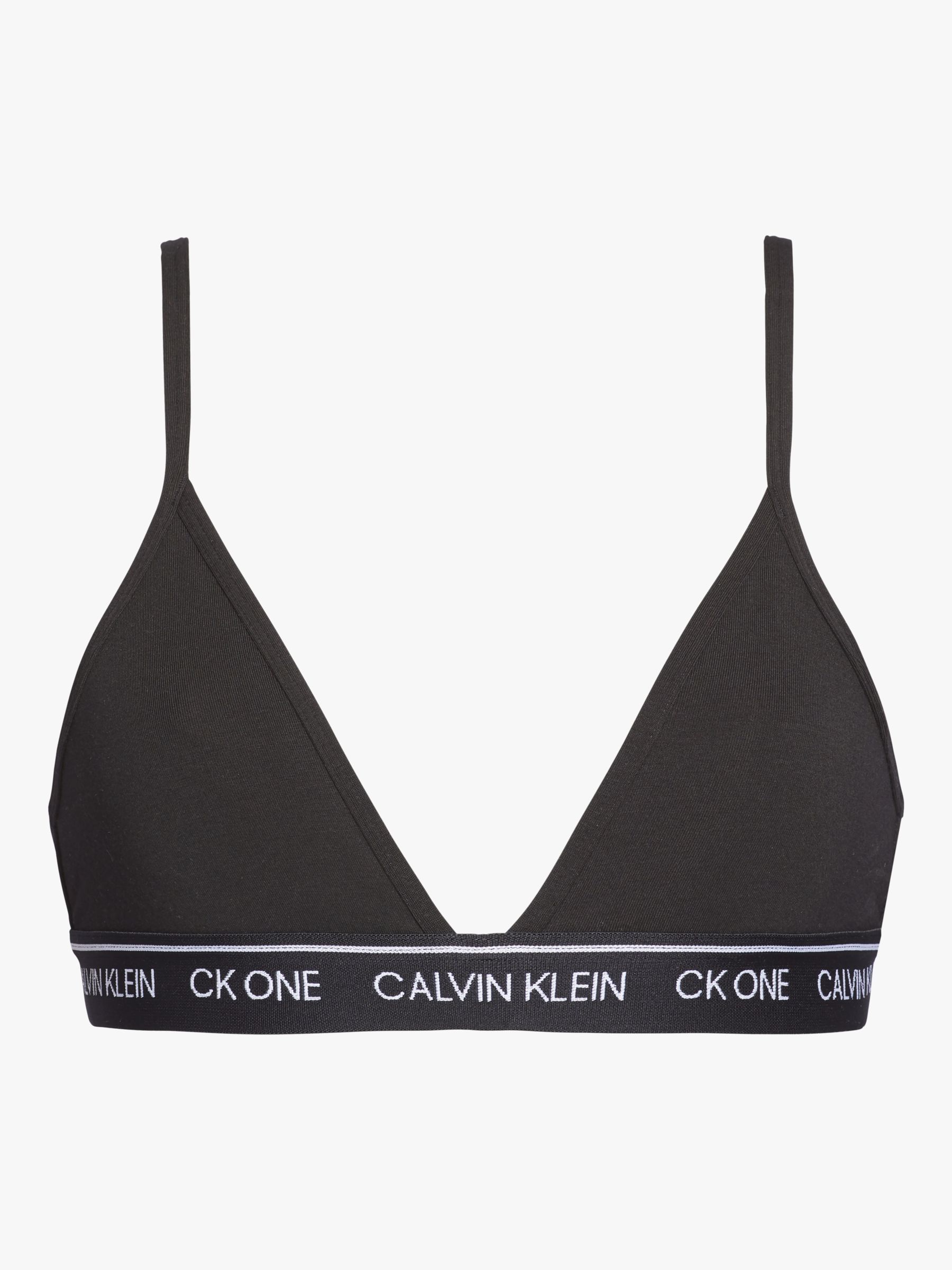 Calvin Klein CK One Triangle Bralette, Black at John Lewis & Partners