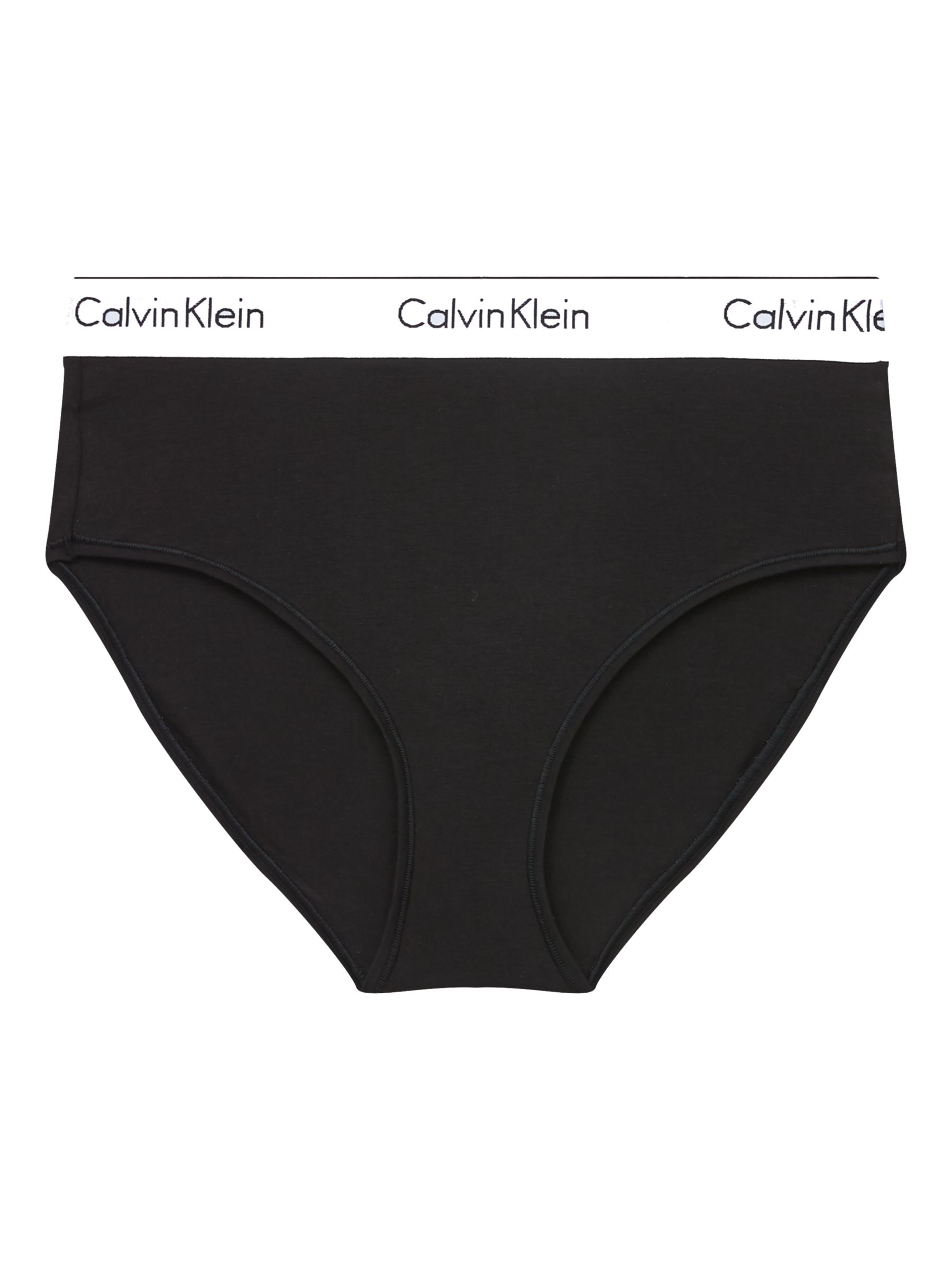 Calvin Klein Modern Cotton High Waisted Bikini Briefs, Black at John Lewis  & Partners