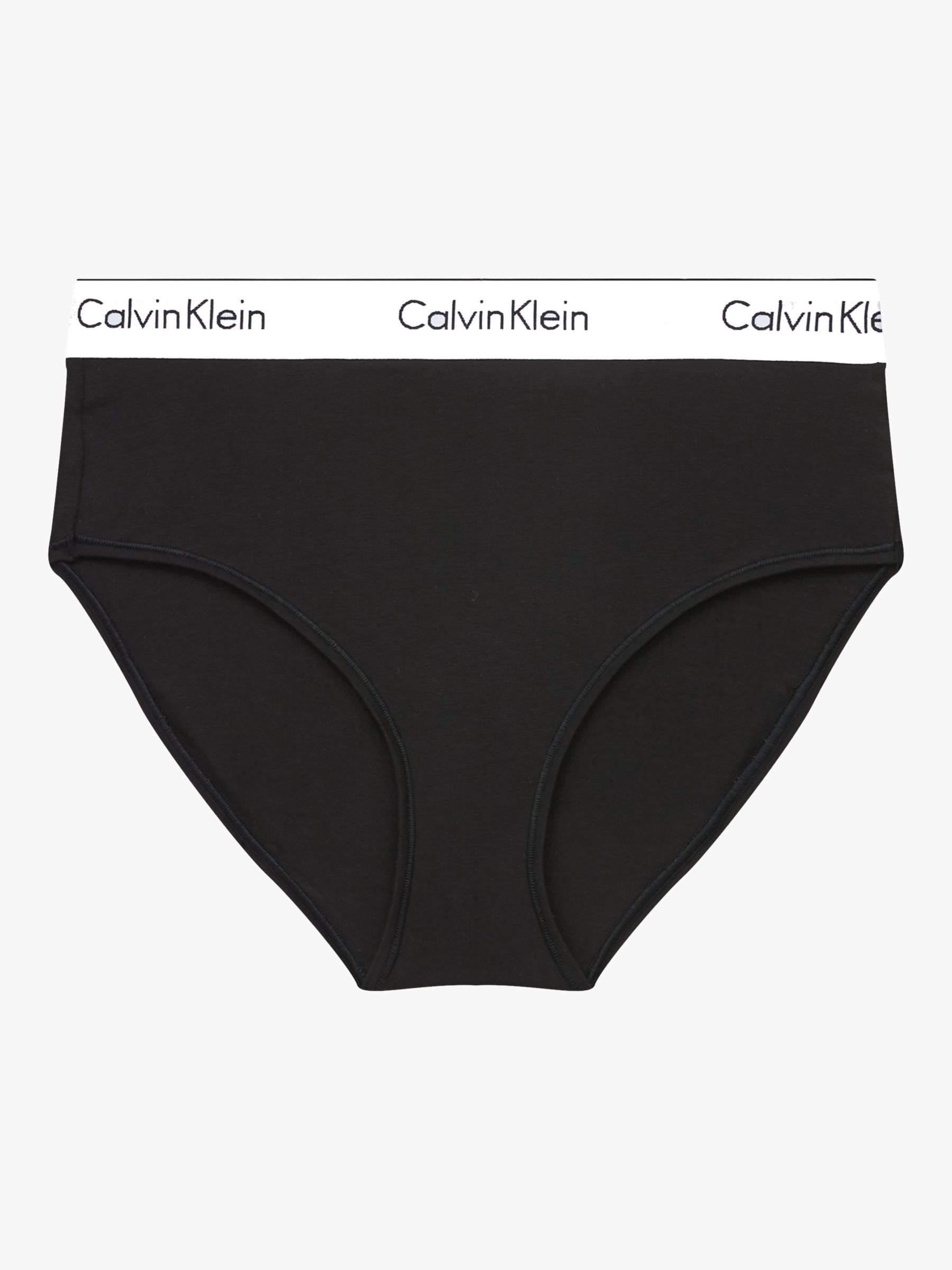 Calvin Klein Modern Cotton High Waisted Bikini Briefs, Black at John ...