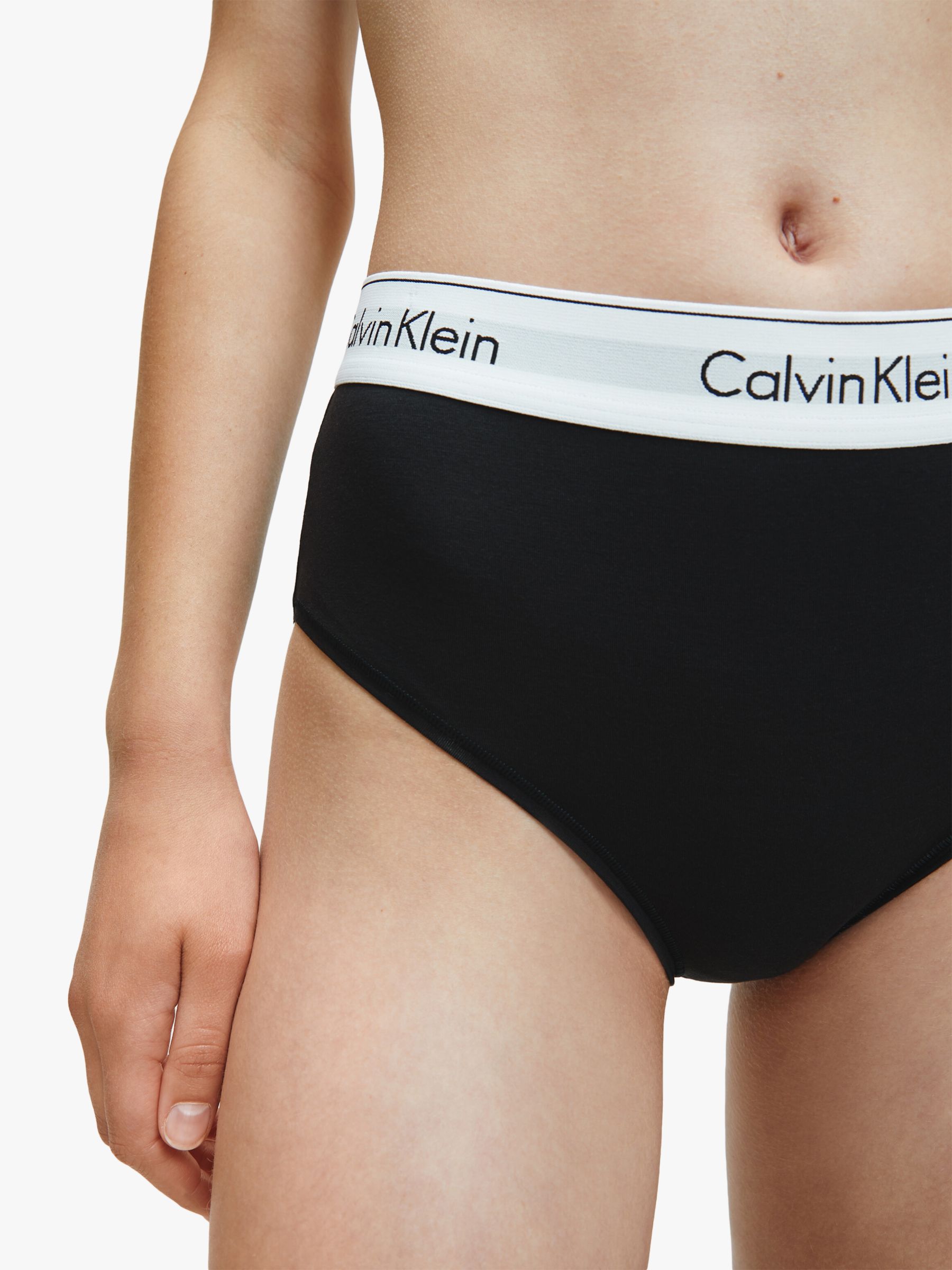 Calvin Klein High Waisted Hipster Briefs, Black at John Lewis & Partners