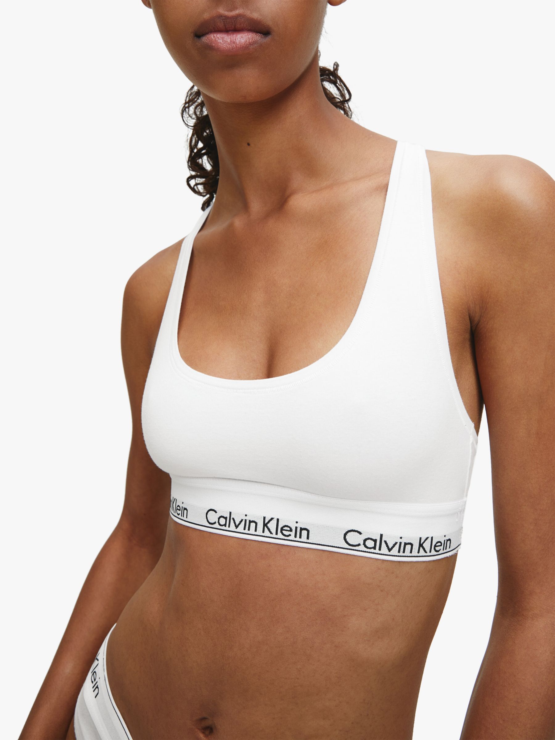 Calvin Klein Modern Cotton Bralette, White at John Lewis & Partners