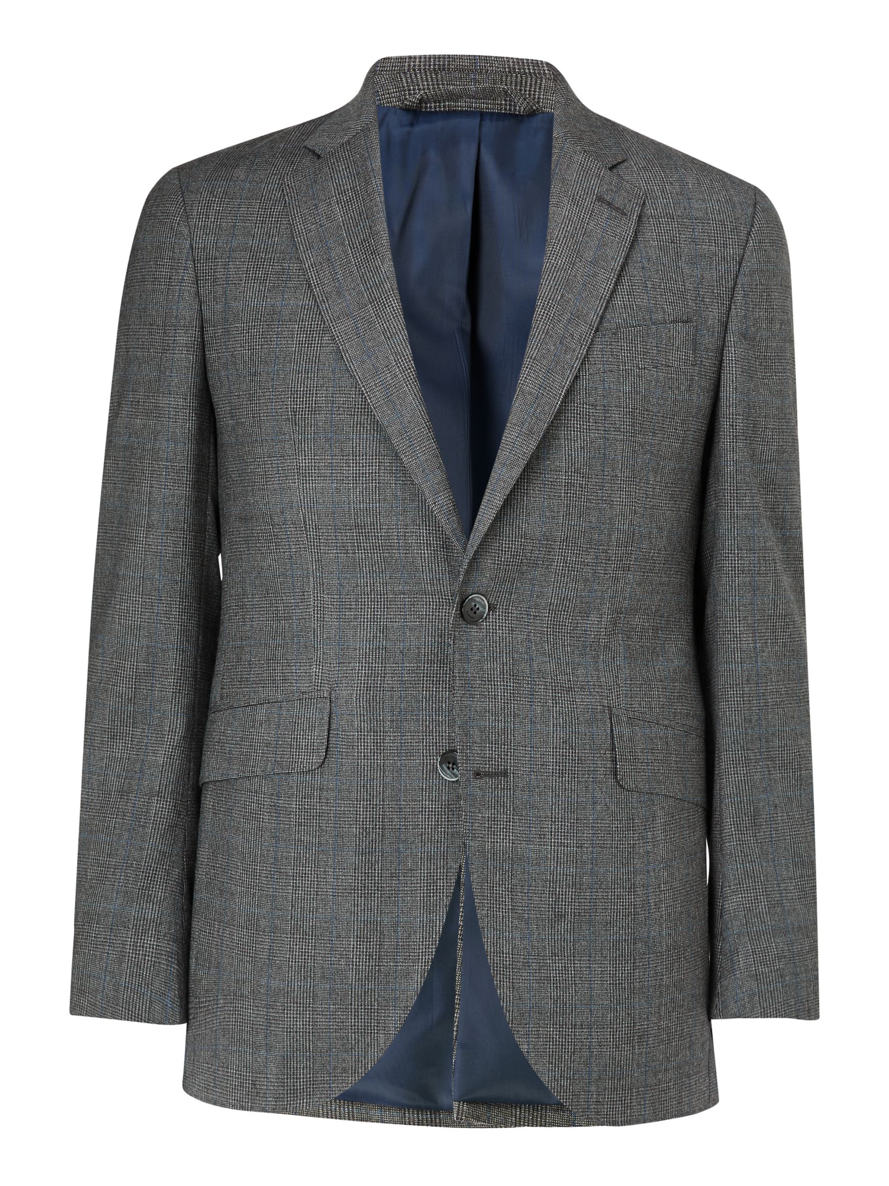 Hackett London Chelsea Prince of Wales Check Tailored Suit Jacket, Grey