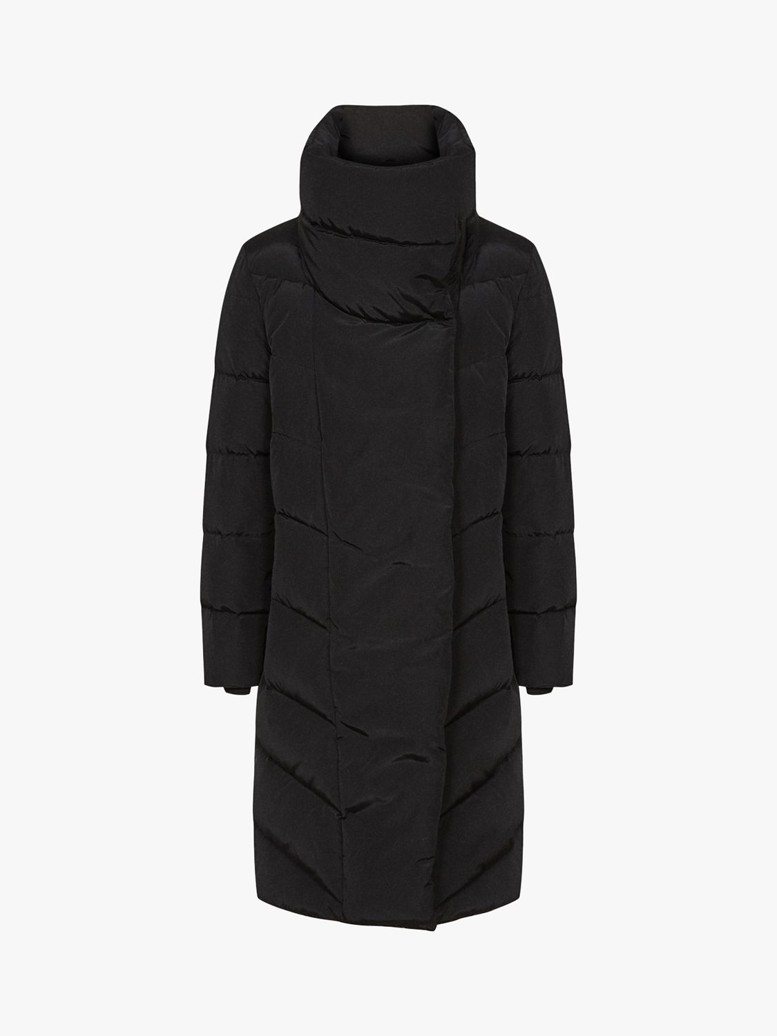 Reiss Lora Puffer Coat, Black at John Lewis & Partners
