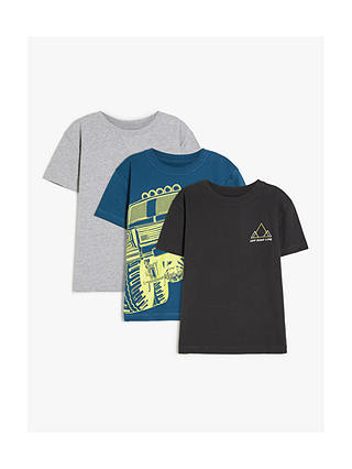 John Lewis Kids' 4X4 Car Graphic Short Sleeve T-Shirts, Pack of 3, Multi