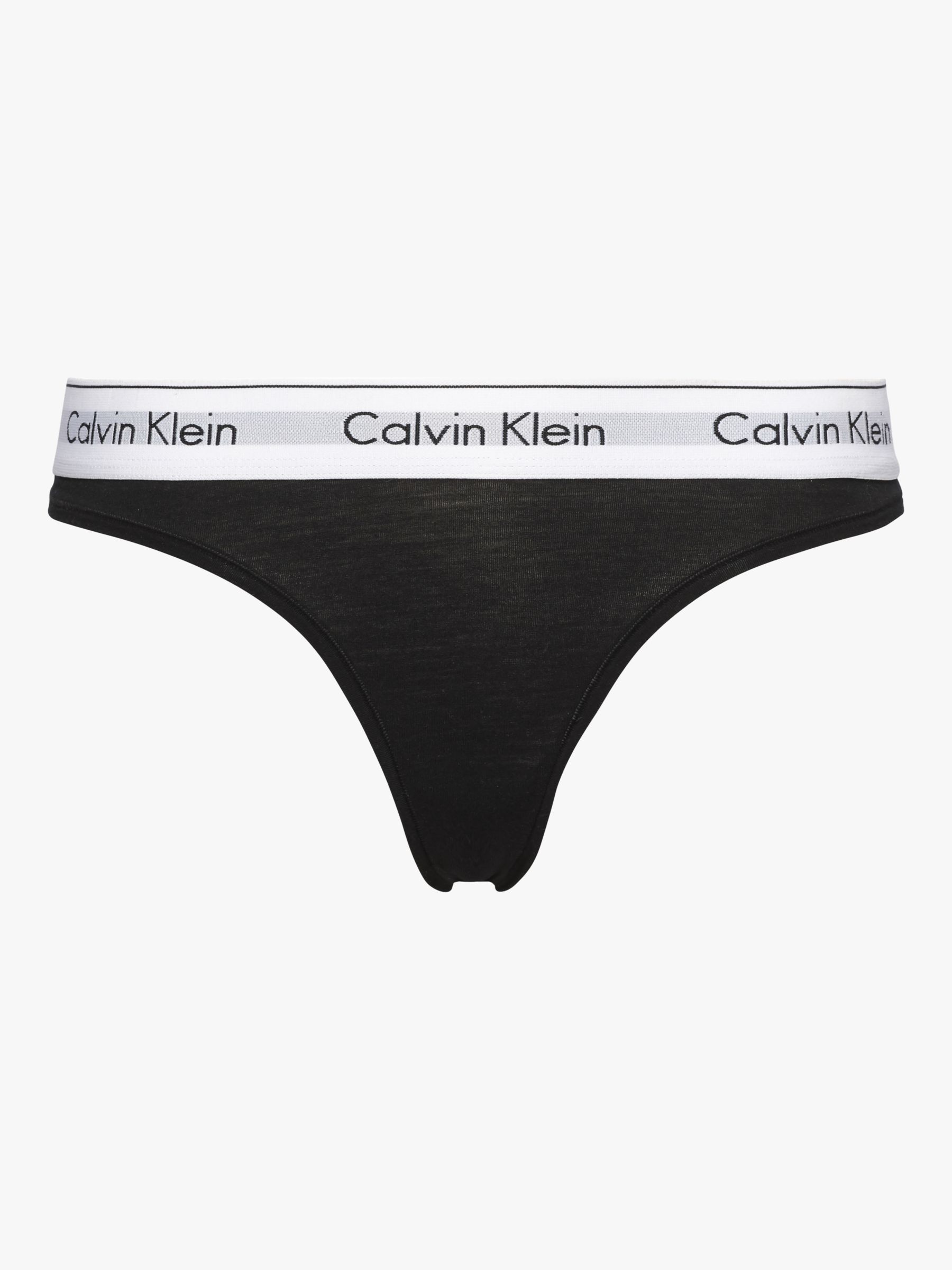 Calvin Klein Modern Cotton Thong, Black at John Lewis & Partners