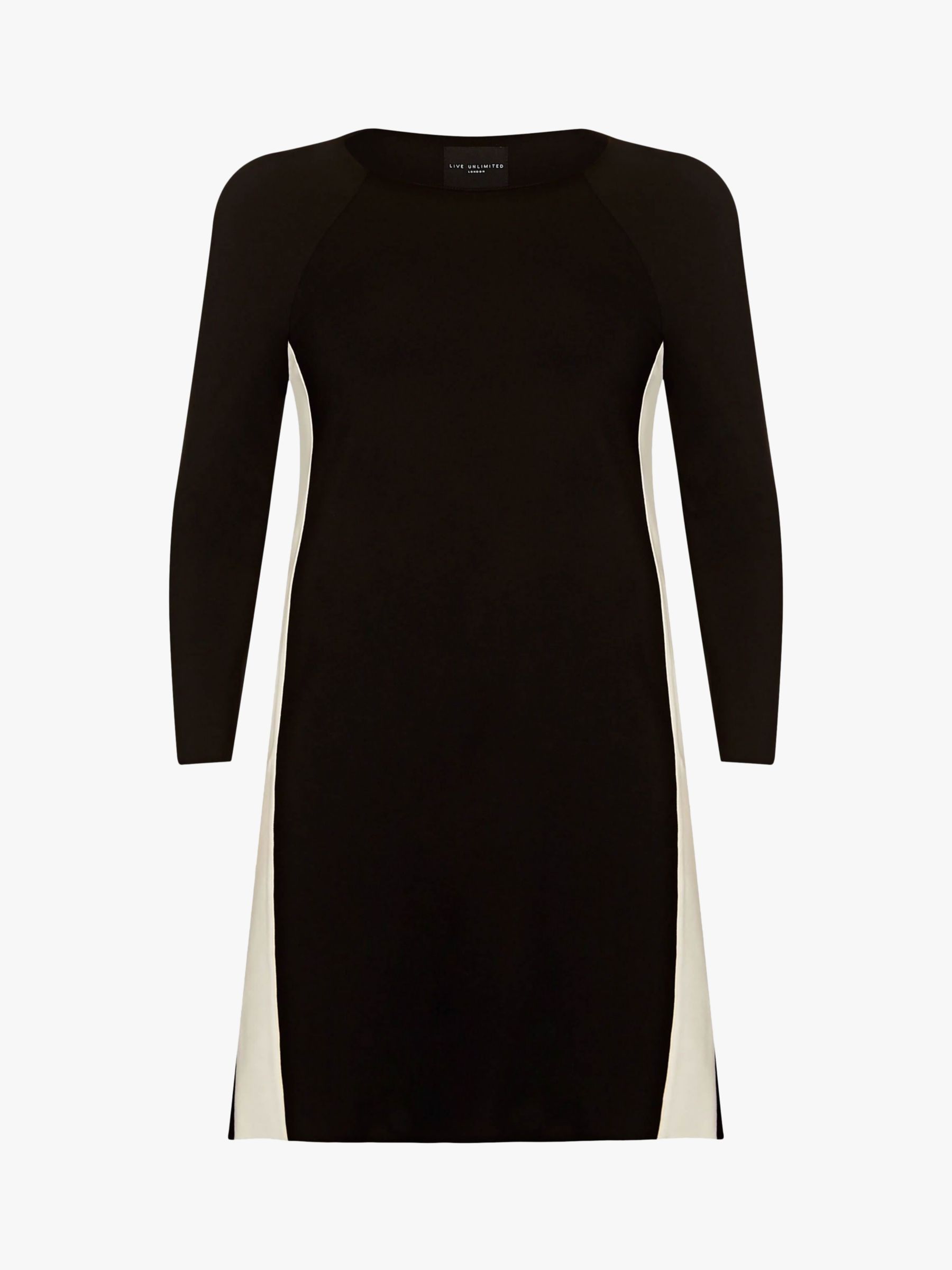 Live Unlimited Curve Panelled Dress, Black/White