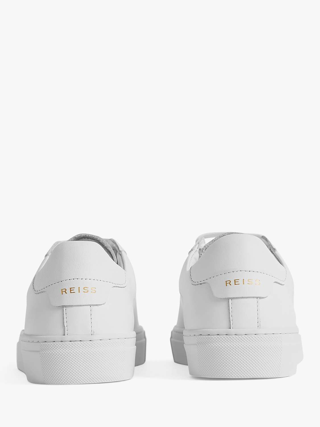Buy Reiss Finley Leather Trainers, White Online at johnlewis.com