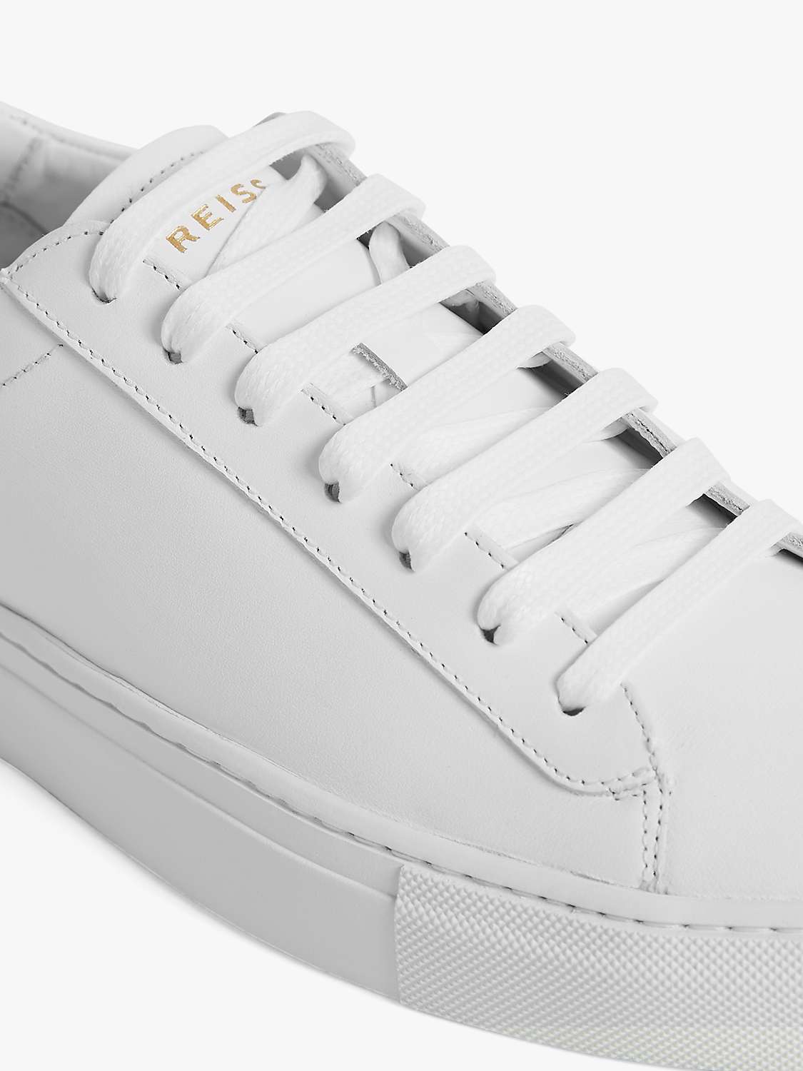 Buy Reiss Finley Leather Trainers, White Online at johnlewis.com