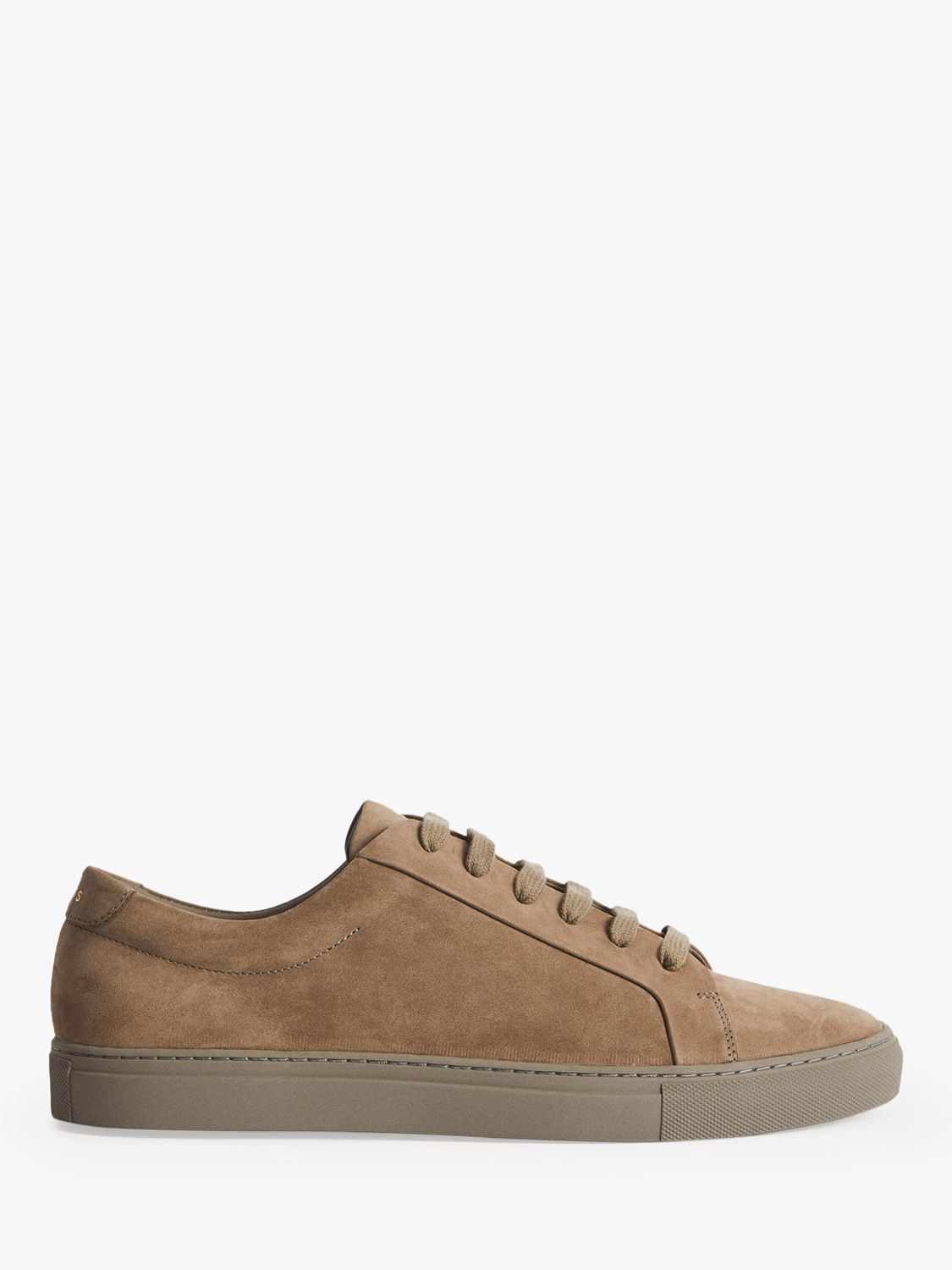 Reiss Luca Nubuck Leather Trainers, Taupe at John Lewis & Partners