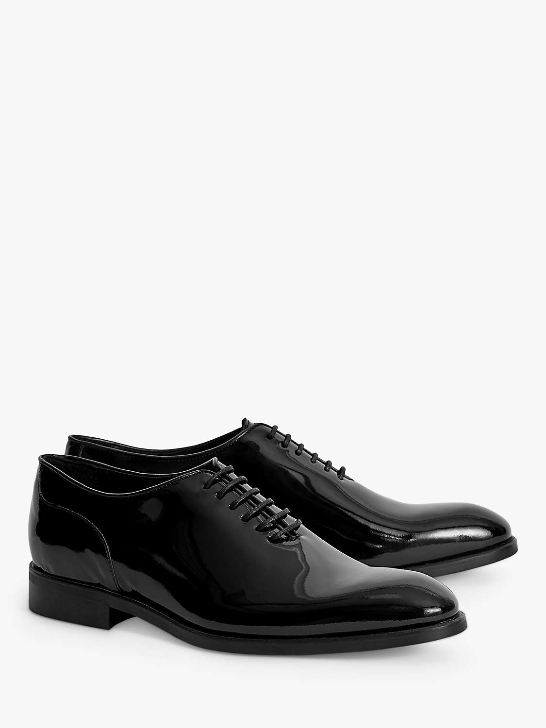 Buy Reiss Bay Patent Leather Whole Cut Shoes, Black Online at johnlewis.com