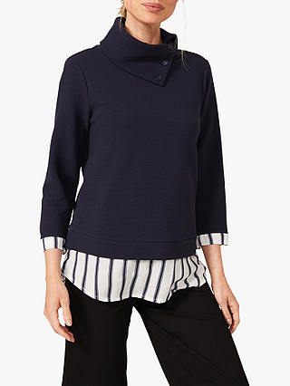 Phase Eight Mica Stripe Top, Navy