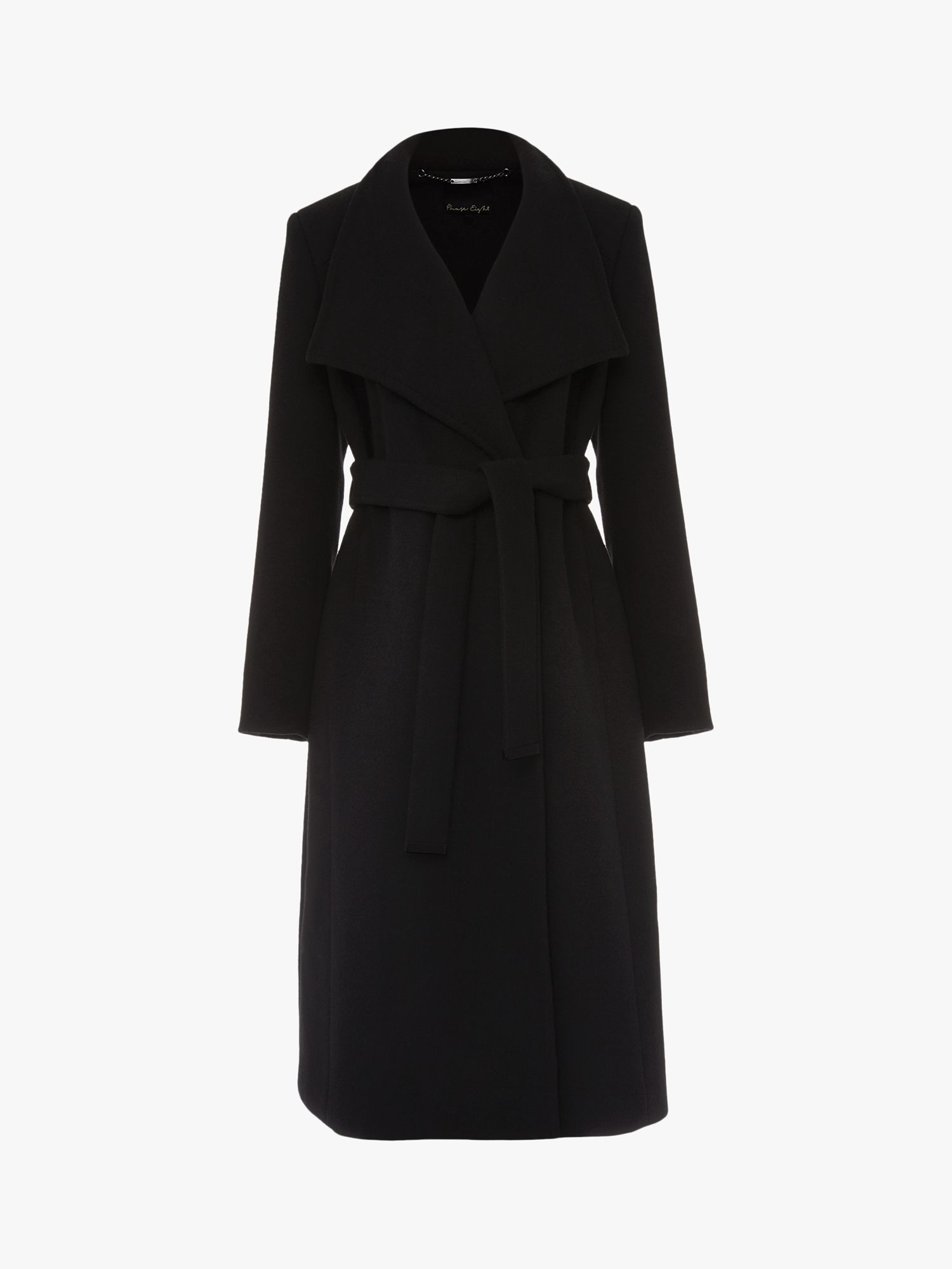 Phase Eight Thea Belted Wool Blend Coat, Black at John Lewis & Partners