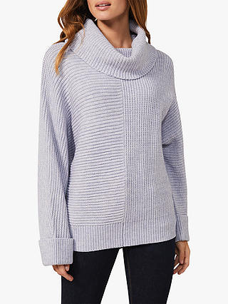 Phase Eight Serenna Chunky Cowl Neck Jumper, Soft Blue