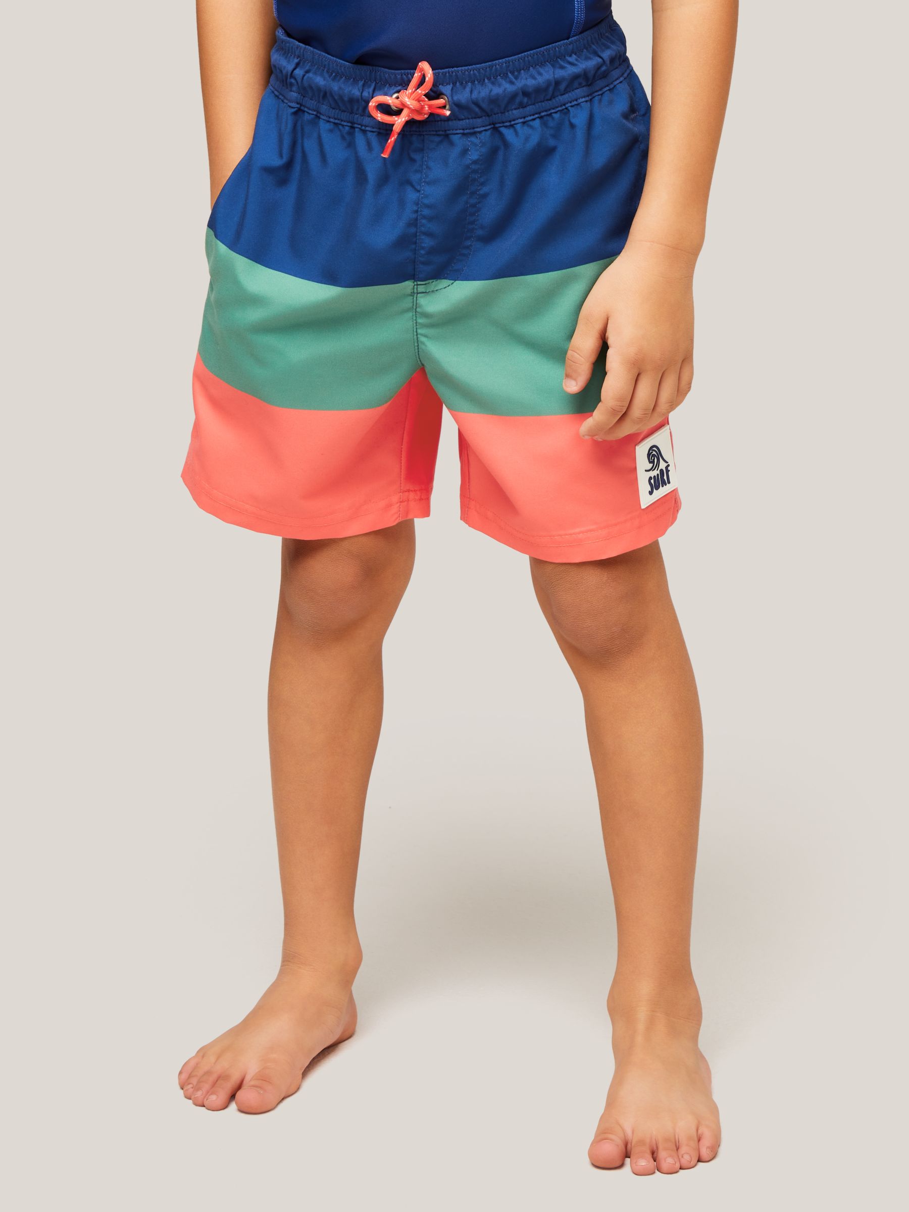 John Lewis & Partners Boy's Colour Block Recycled Polyester Swim Shorts ...