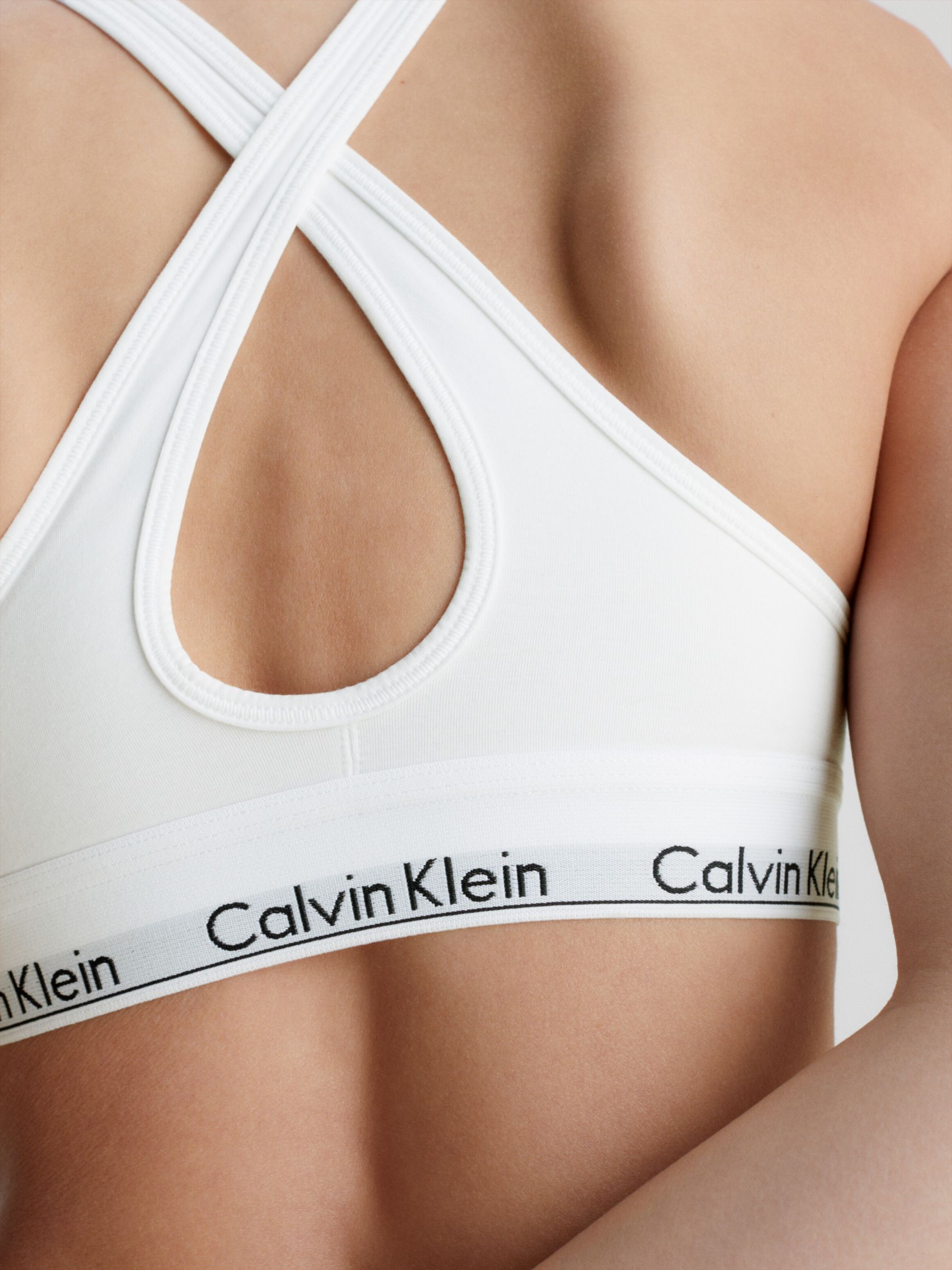 Calvin Klein Modern Cotton Bralette, Grey Heather at John Lewis
