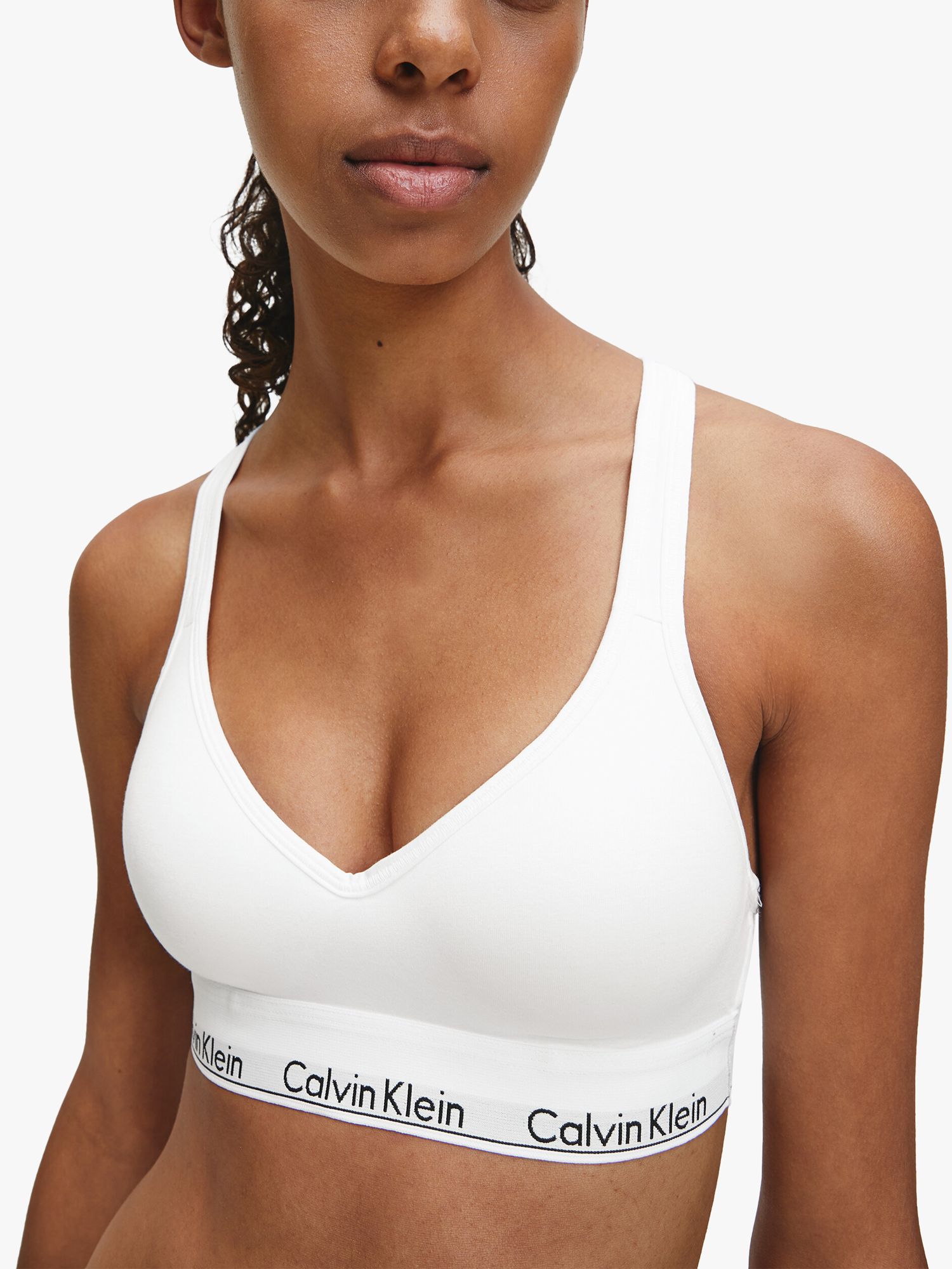 Calvin Klein Modern Cotton Bralette, White at John Lewis & Partners