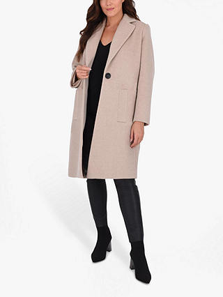 Live Unlimited Long Tailored Coat, Camel