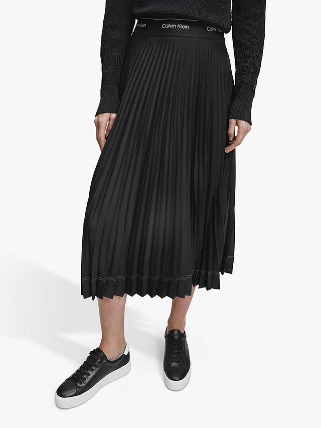 Calvin Klein Sunray Pleat Skirt, Black