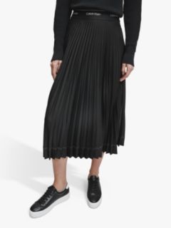 Calvin Klein Sunray Pleat Skirt, Black, 8