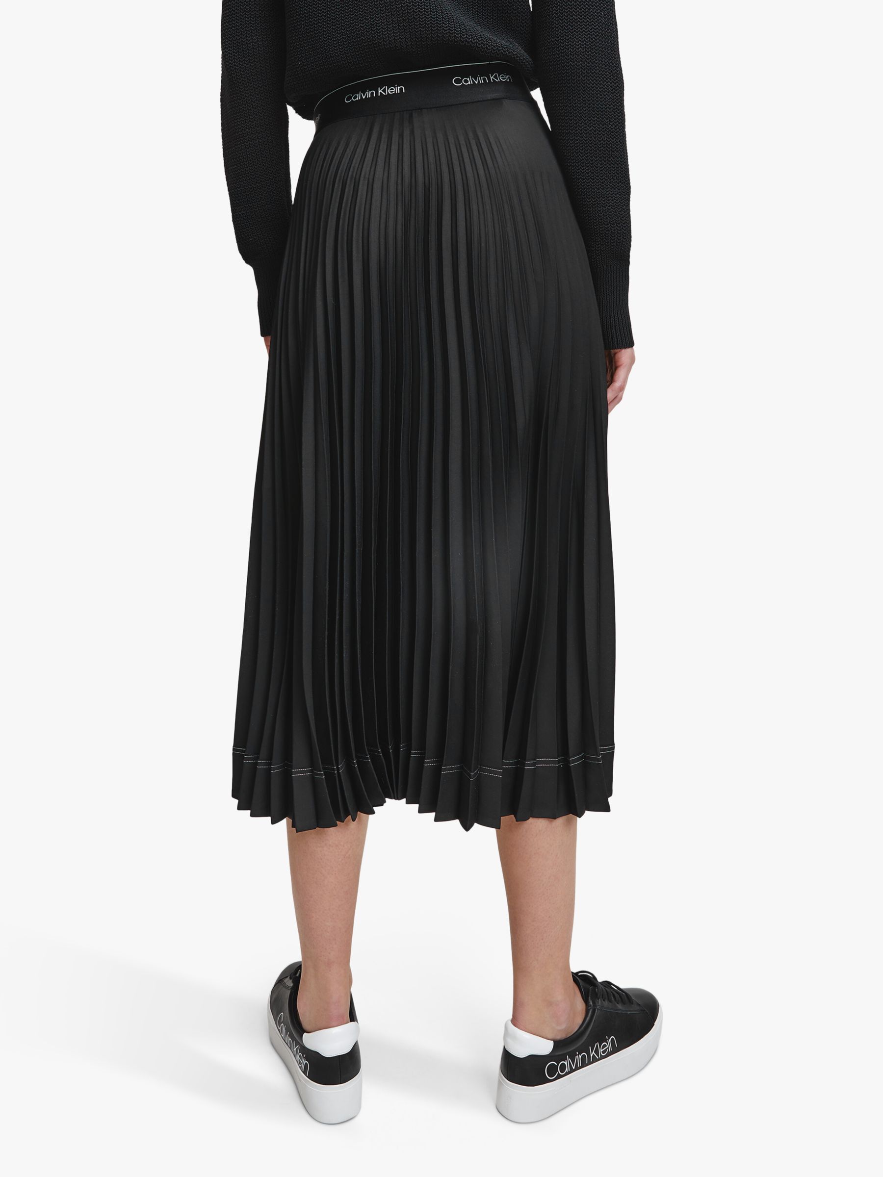 Calvin Klein Sunray Pleat Skirt, Black