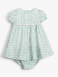 John Lewis Baby Floral Dress and Knicker Set, Green