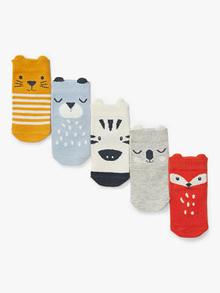 John Lewis Baby Animal Socks, Pack of 5, Multi