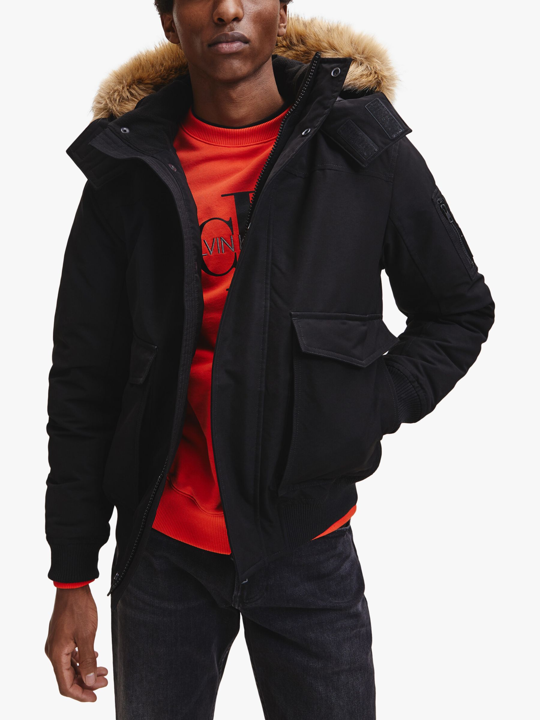 Introducir 99+ imagen calvin klein jacket fur hood