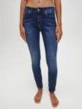 Calvin Klein Mid Rise Monogram Skinny Jeans, Mid Blue