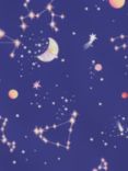 John Lewis Glow in the Dark Constellation Print Pencil Pleat Blackout Children's Curtains, Blue