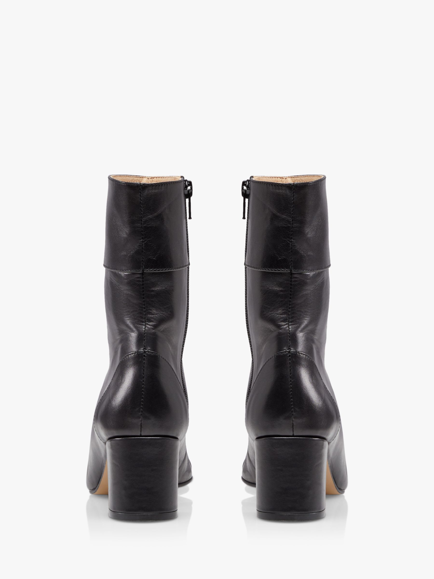 Dune Onyx Leather Ankle Boots, Black at John Lewis & Partners