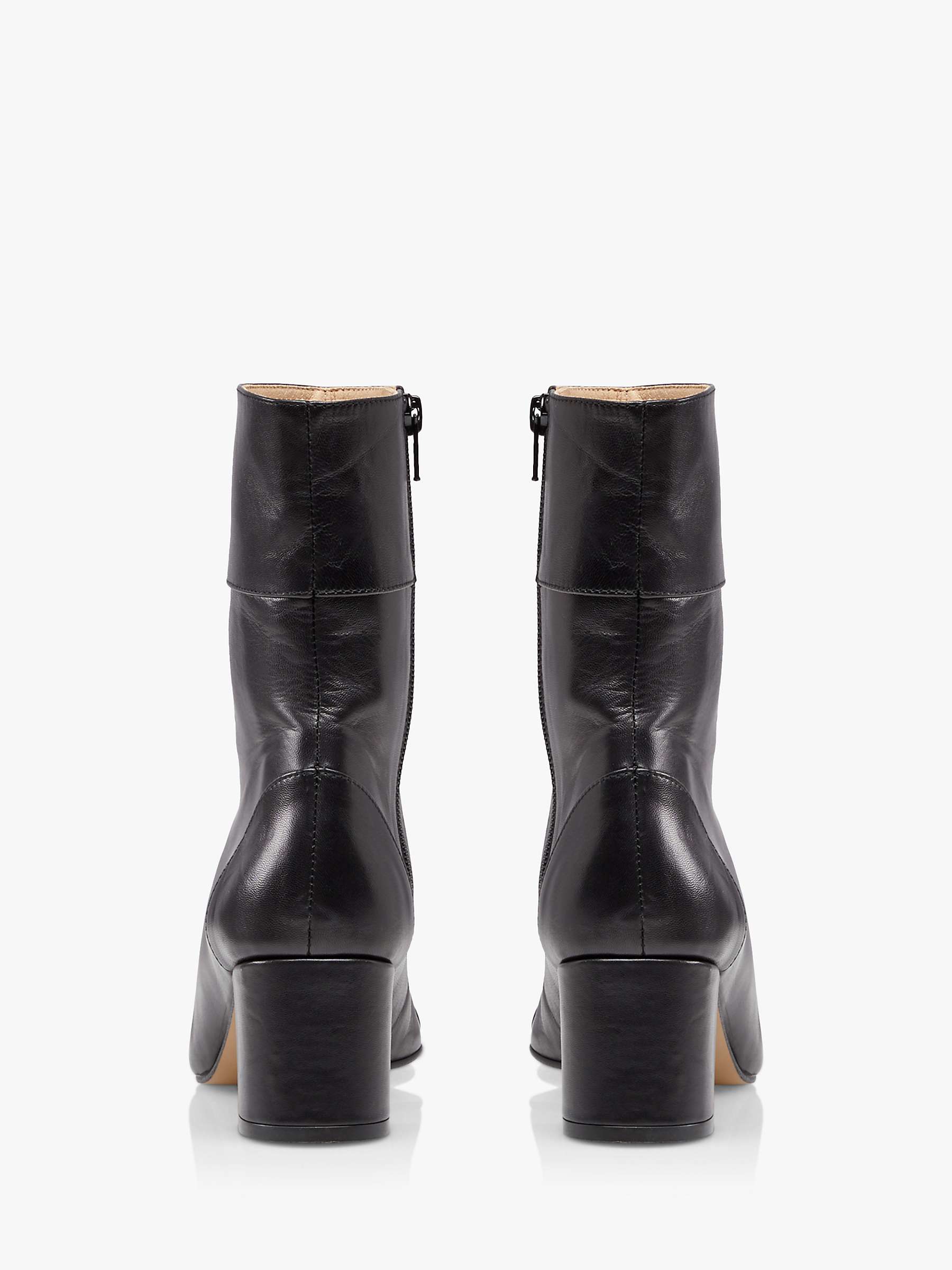 Dune Onyx Leather Ankle Boots, Black at John Lewis & Partners