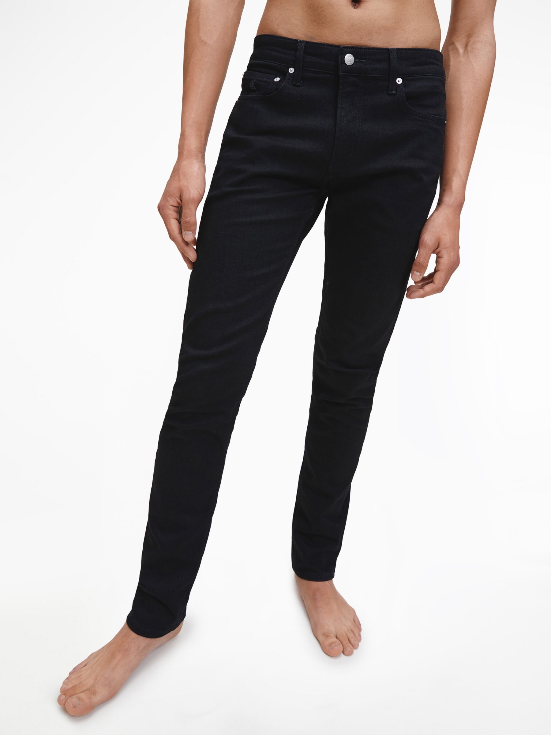 Calvin Klein Jeans Slim Fit Jeans, Black at John Lewis & Partners