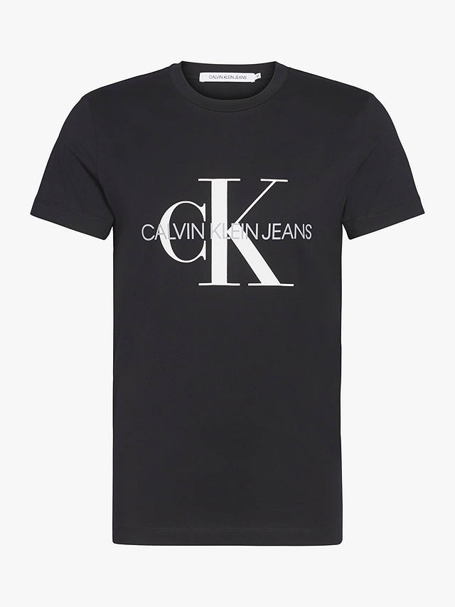 Calvin Klein Jeans Iconic CK Logo T-Shirt, CK Black at John Lewis ...