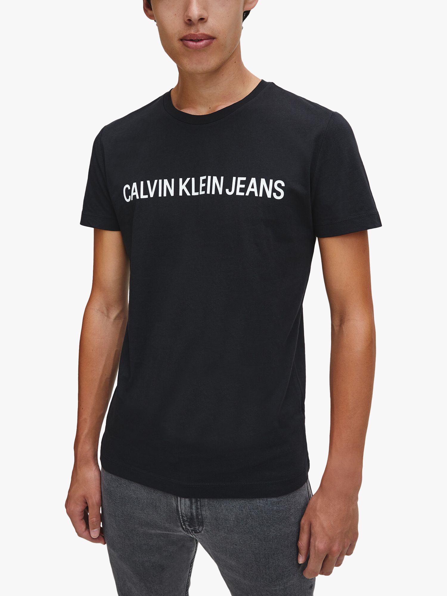 Calvin Klein Jeans Institutional Logo Regular Fit T-Shirt, CK Black at ...