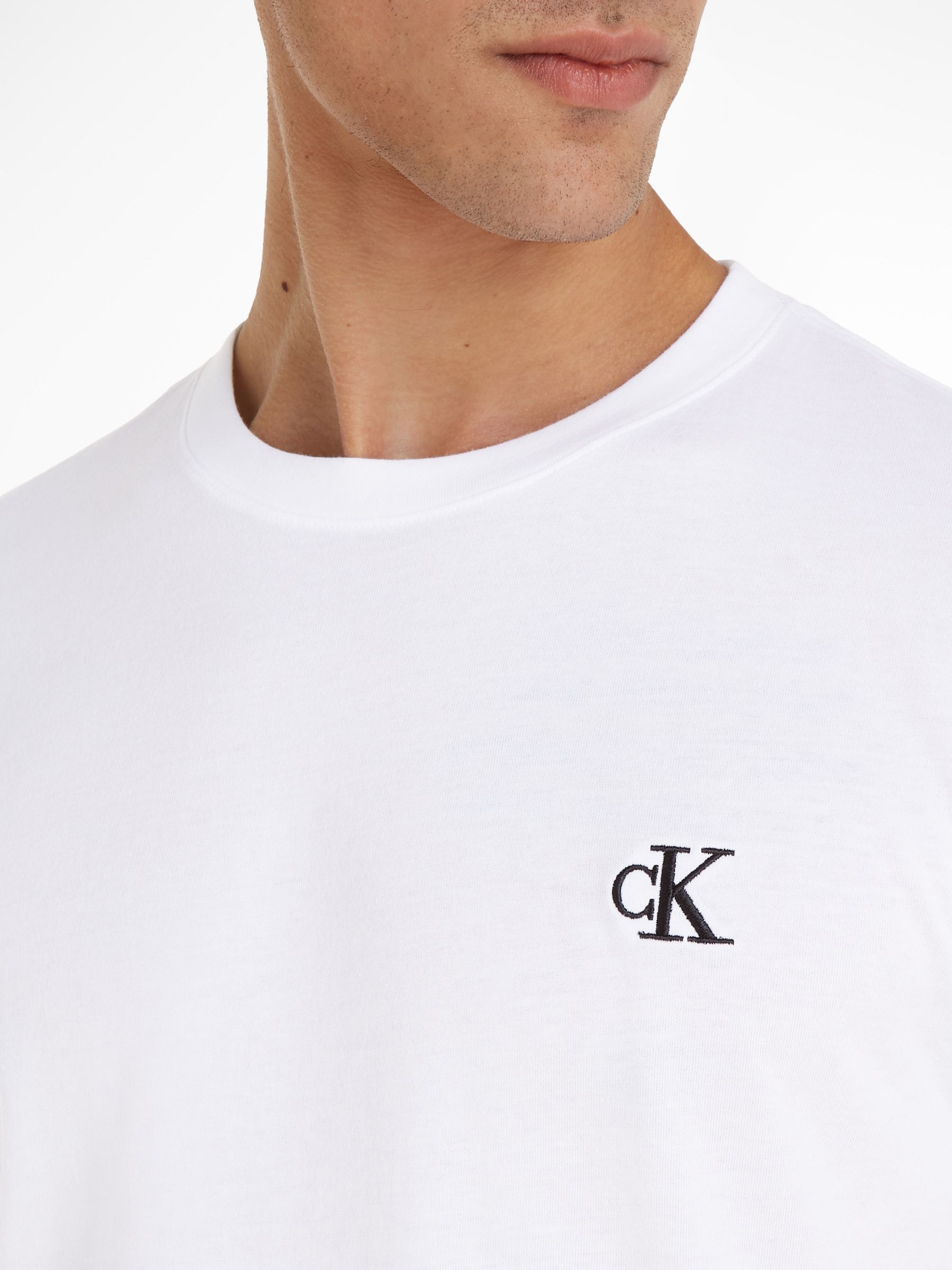 Calvin Klein Jeans Essential Regular Fit T-Shirt, Bright White at John ...