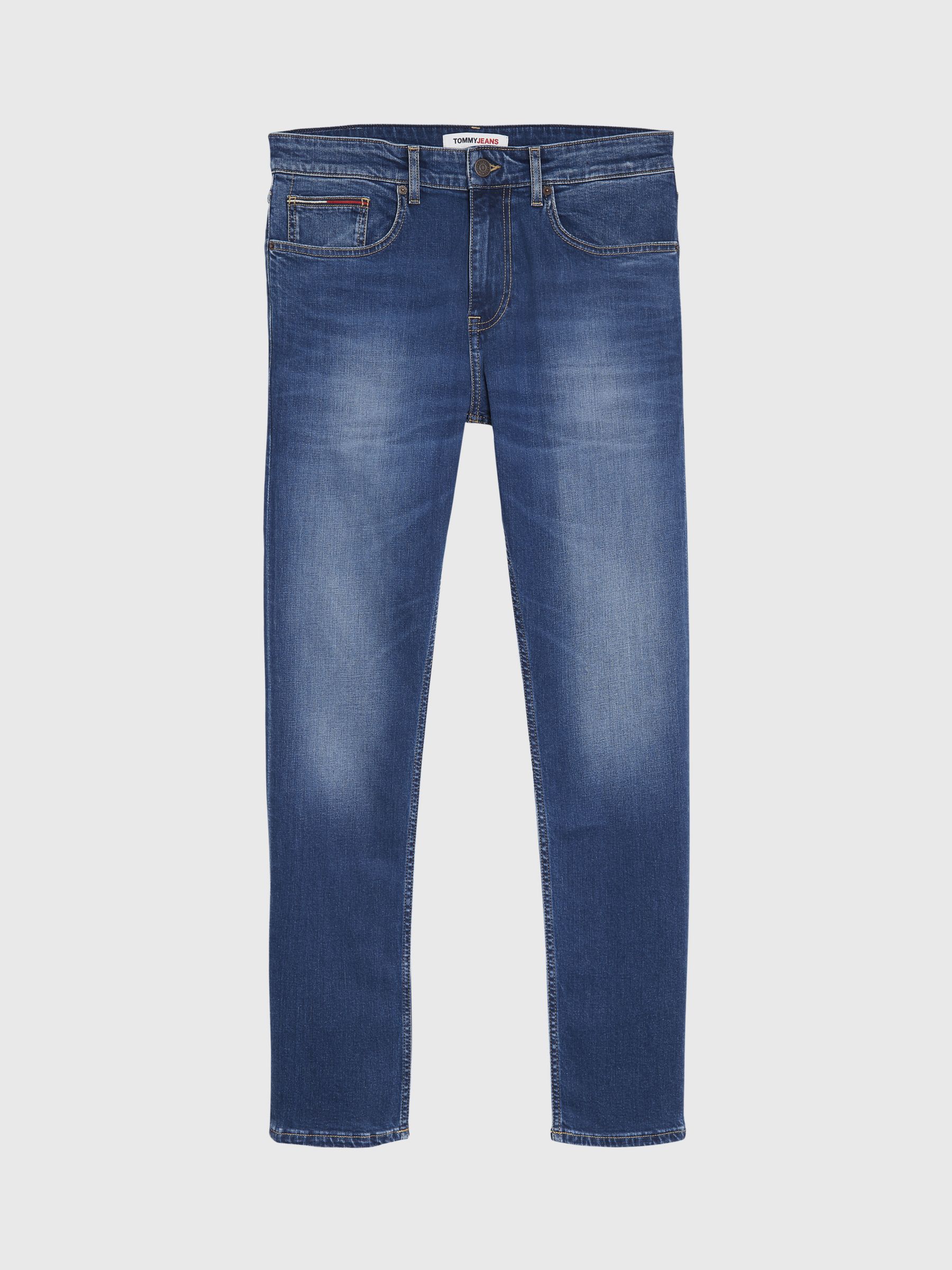 Buy Tommy Jeans Slim Tapered Austin Jeans, Mid Blue Stretch Online at johnlewis.com