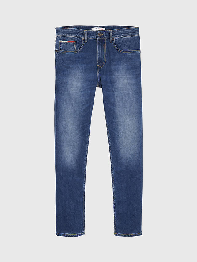 Tommy Jeans Slim Tapered Austin Jeans, Mid Blue Stretch at John Lewis ...
