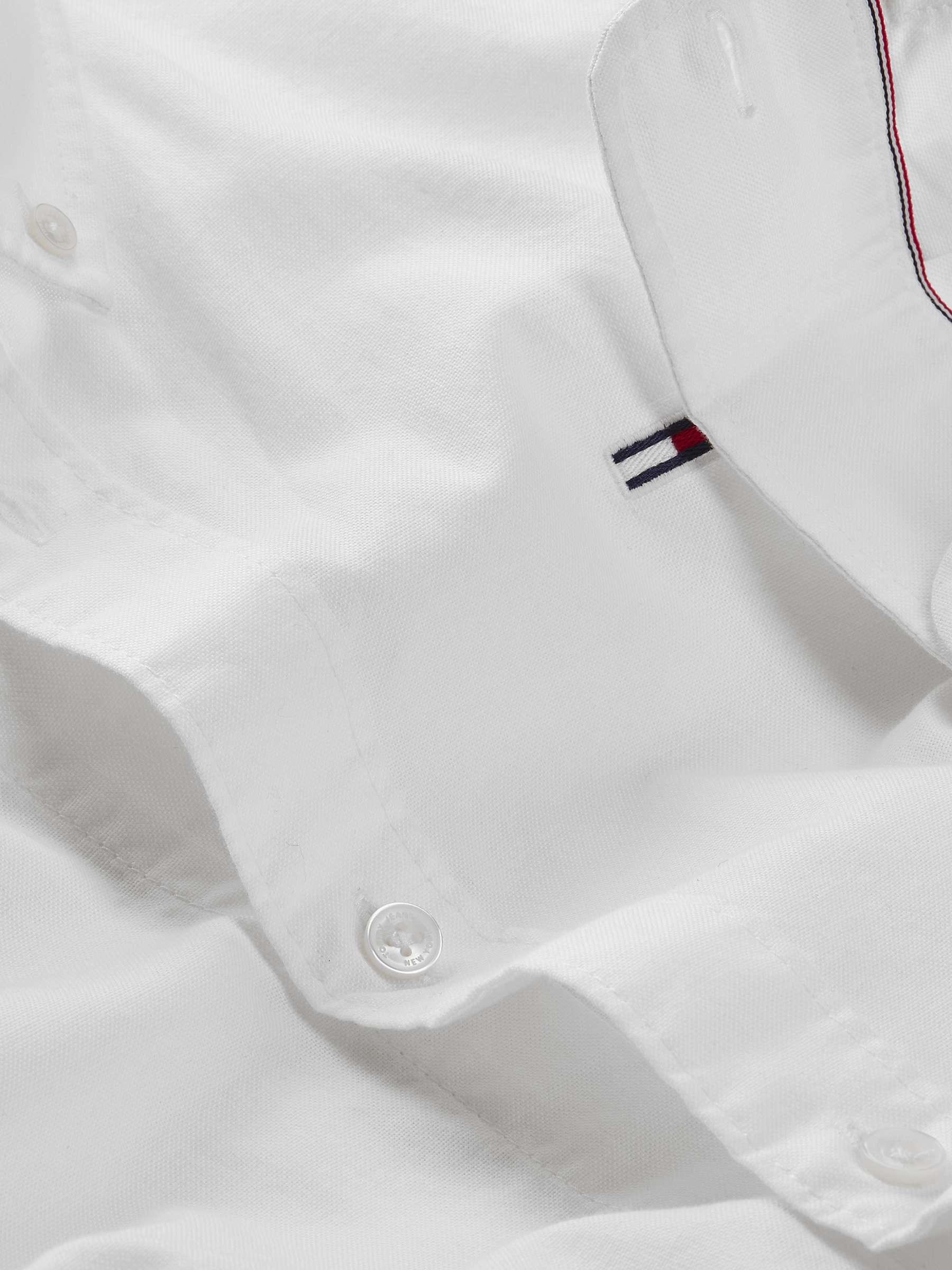 Tommy Jeans Slim Organic Cotton Oxford Shirt, White at John Lewis ...