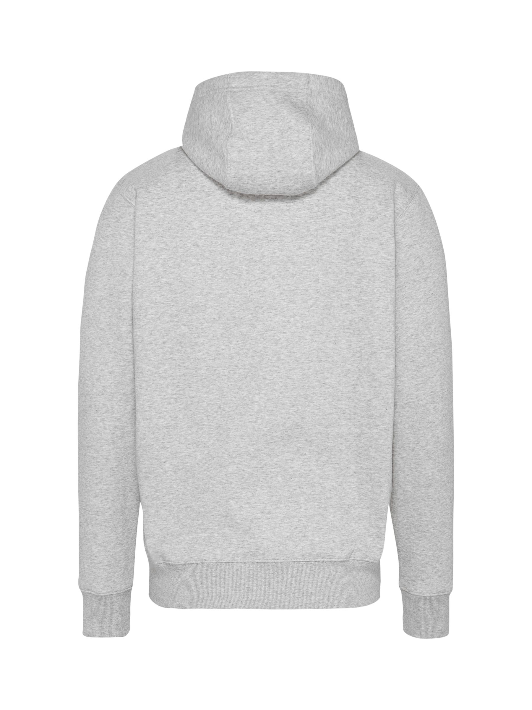 Tommy Hilfiger Small Flag Hoodie, Light Grey at John Lewis & Partners