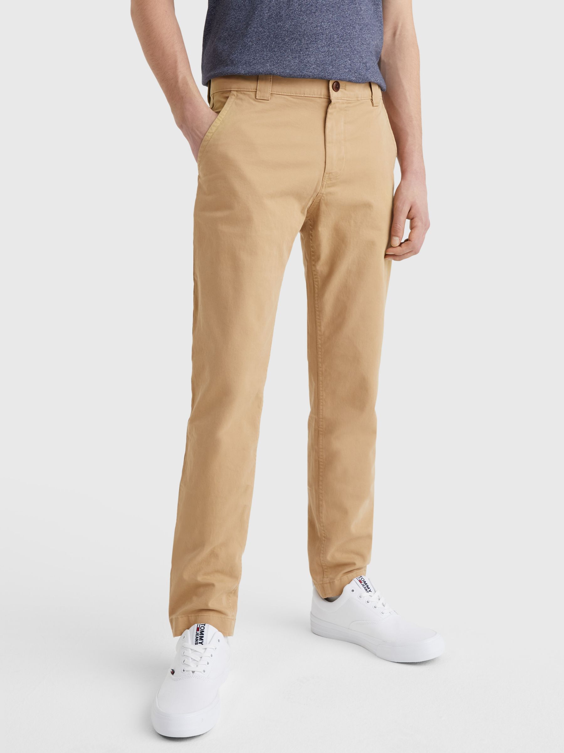 Tommy Hilfiger Chino Trousers, Beige at John Lewis & Partners