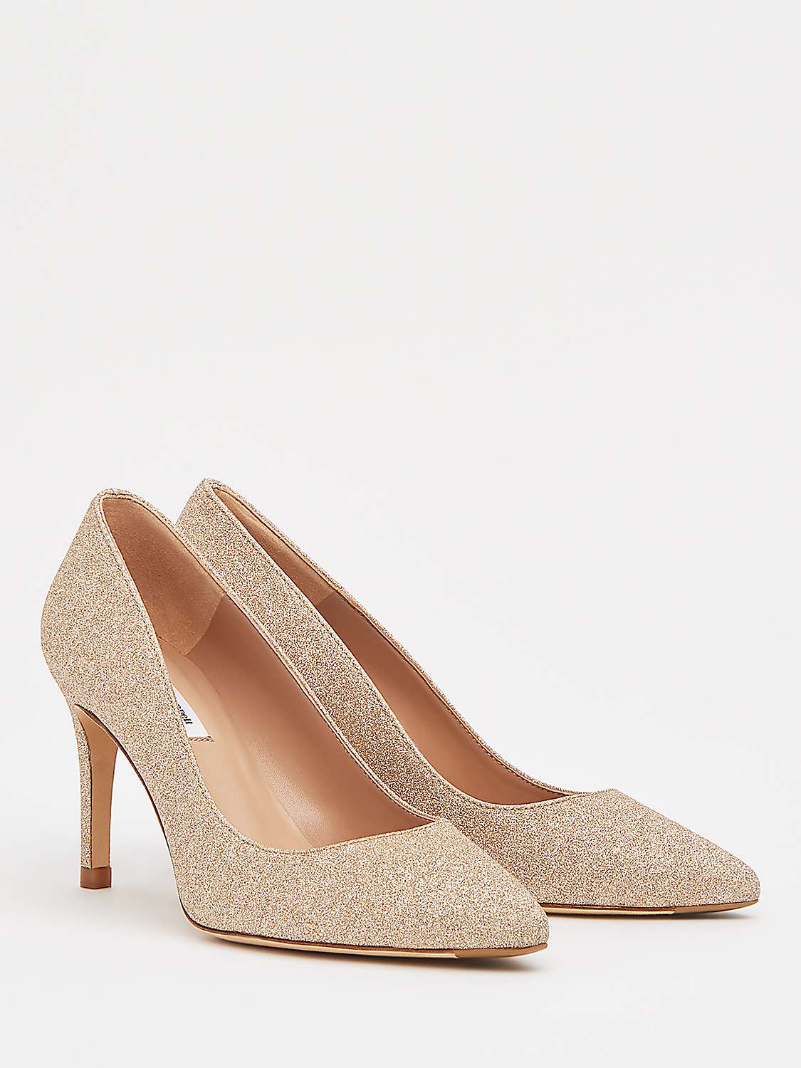 Buy L.K.Bennett Floret Glitter Stiletto Heel Court Shoes, Gold Online at johnlewis.com