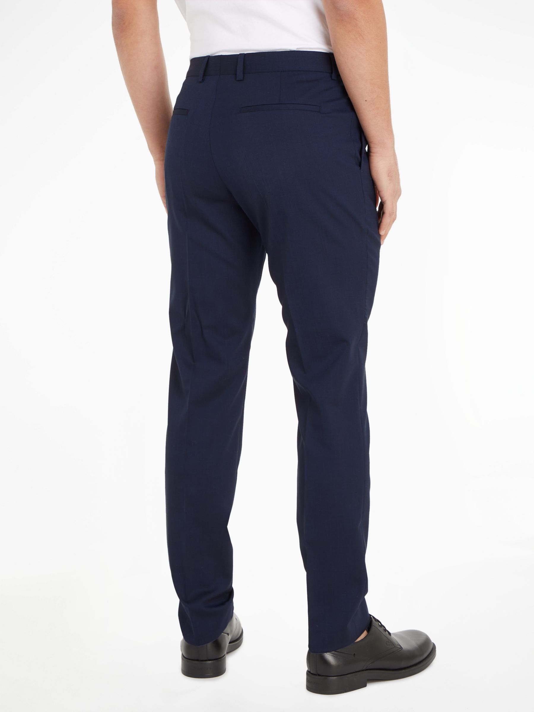 Buy Calvin Klein Slim Fit Stretch Wool Blend Trousers, Ink Blue Online at johnlewis.com