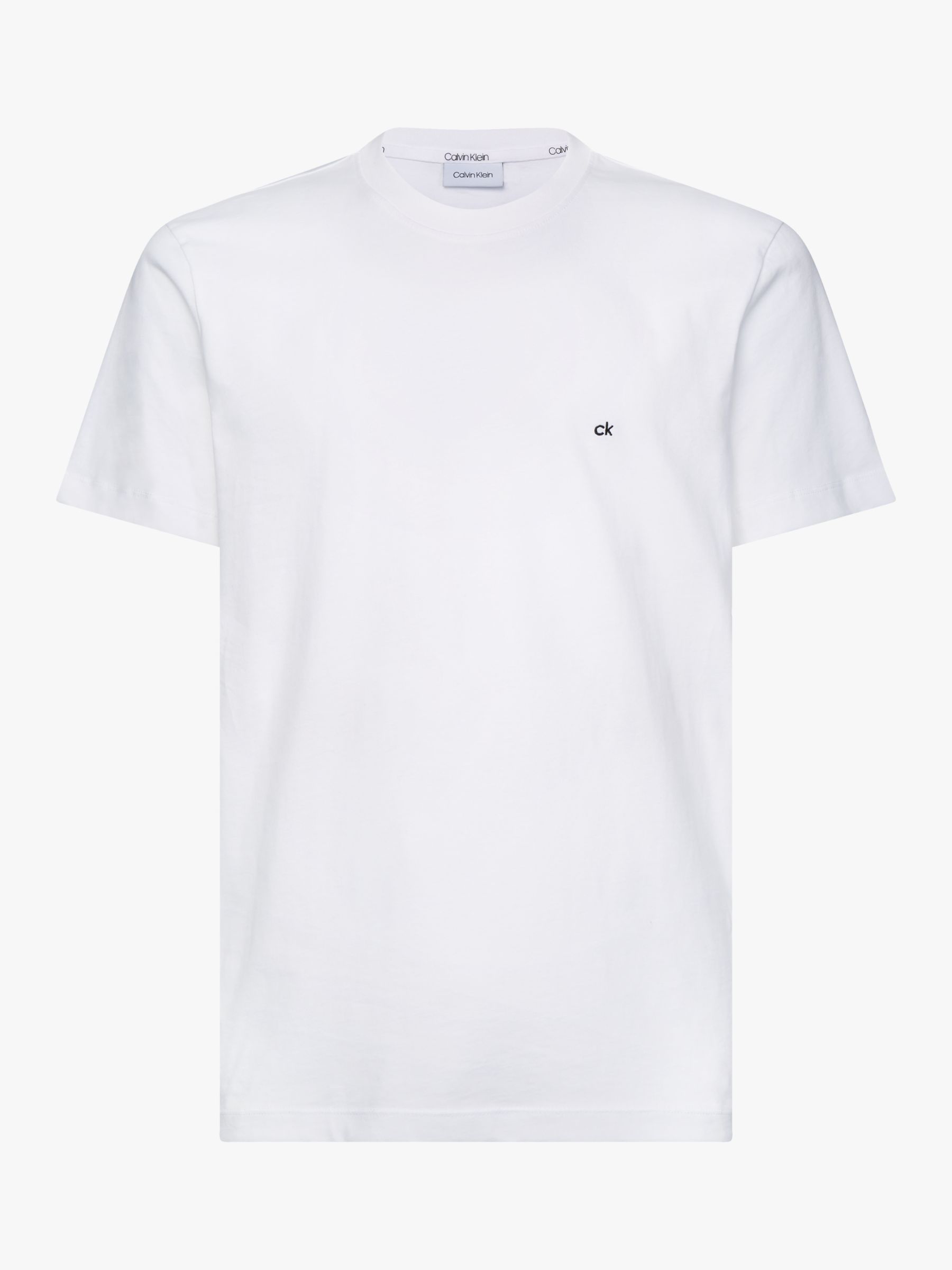 Calvin Klein Logo T-Shirt, Calvin White at John Lewis & Partners