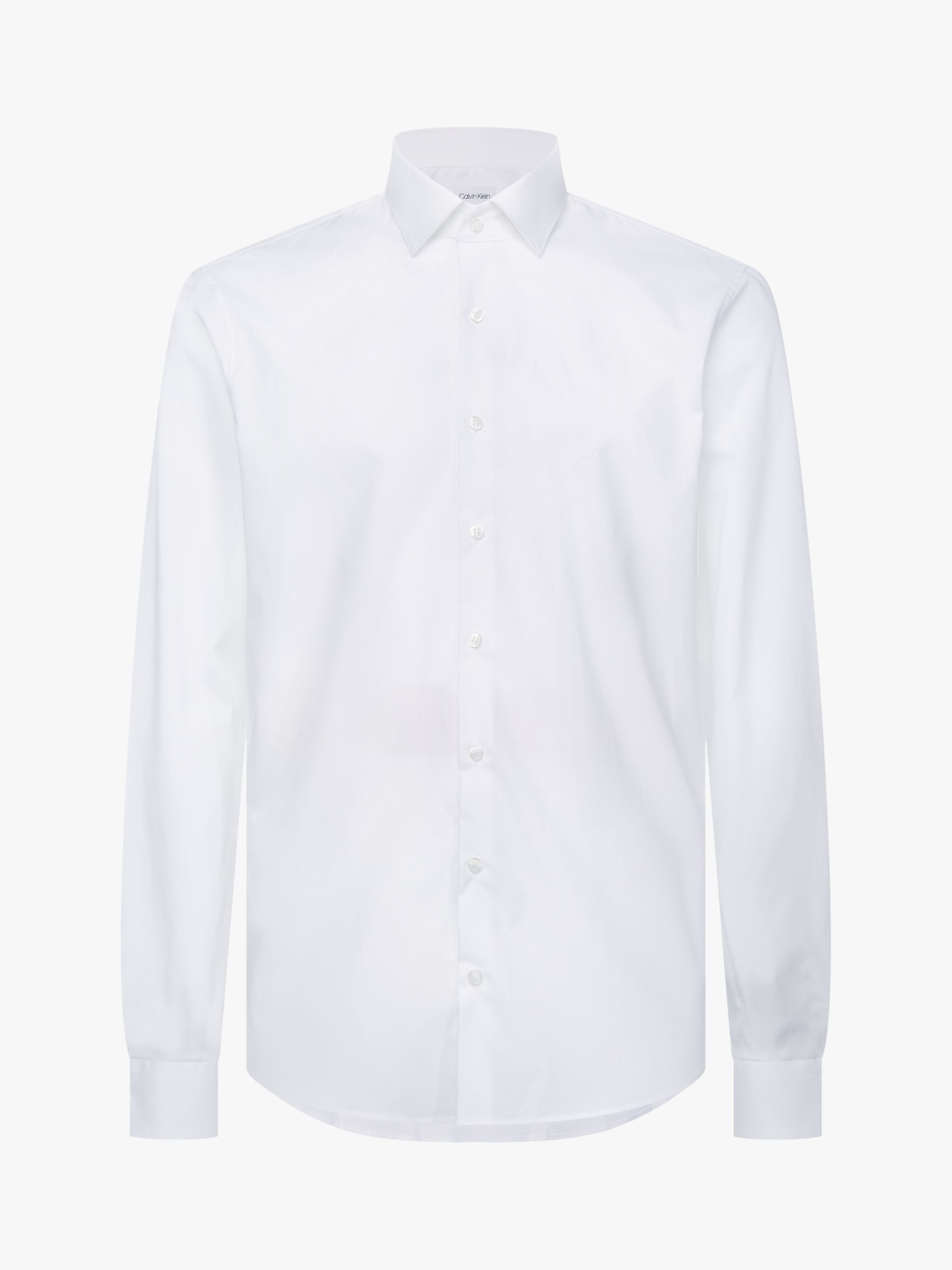 Calvin Klein Poplin Slim Fit Shirt, White at John Lewis & Partners