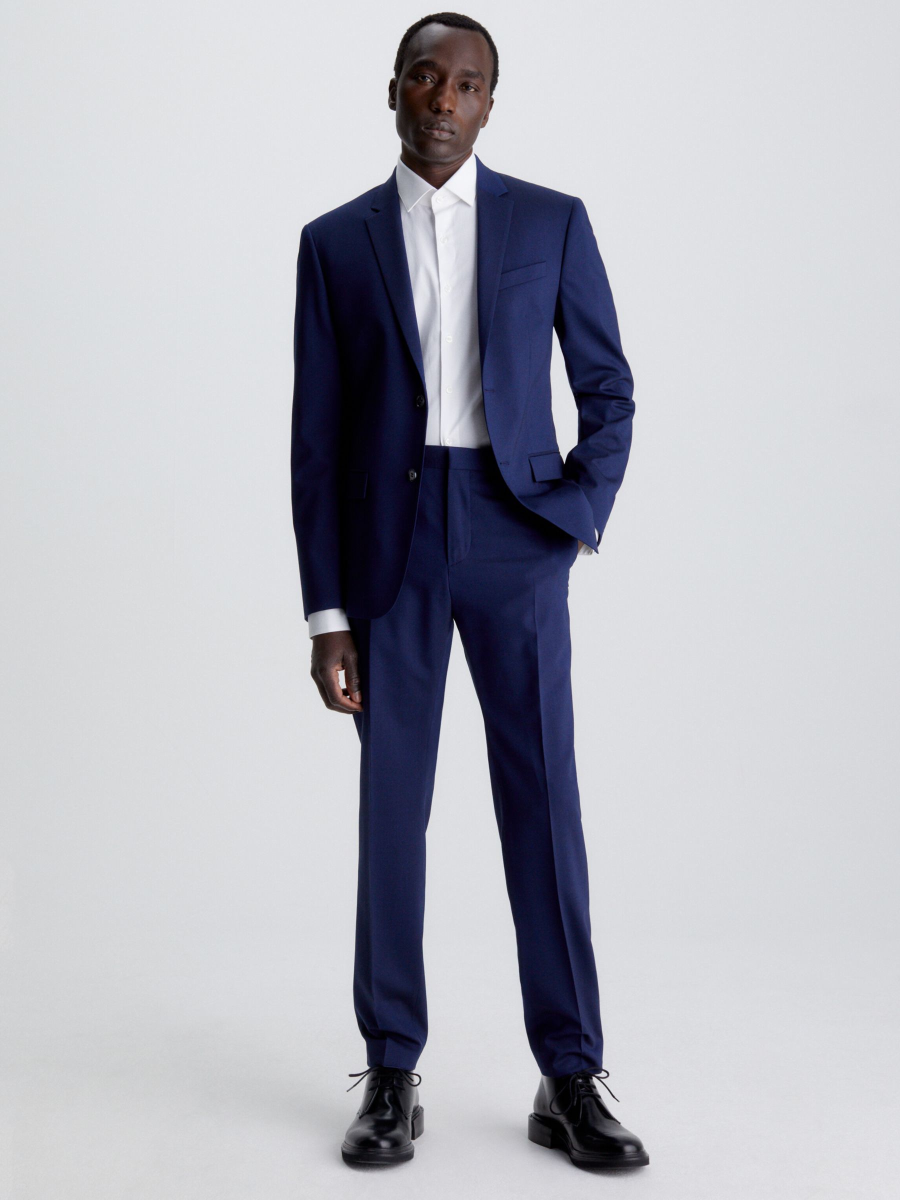 Calvin Klein Slim Fit Stretch Wool Blend Blazer, Ink Blue, 42
