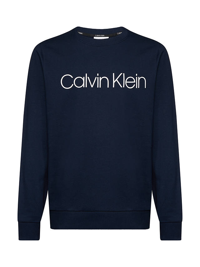 Calvin Klein Organic Cotton Logo Crew Neck Sweatshirt, Calvin Navy