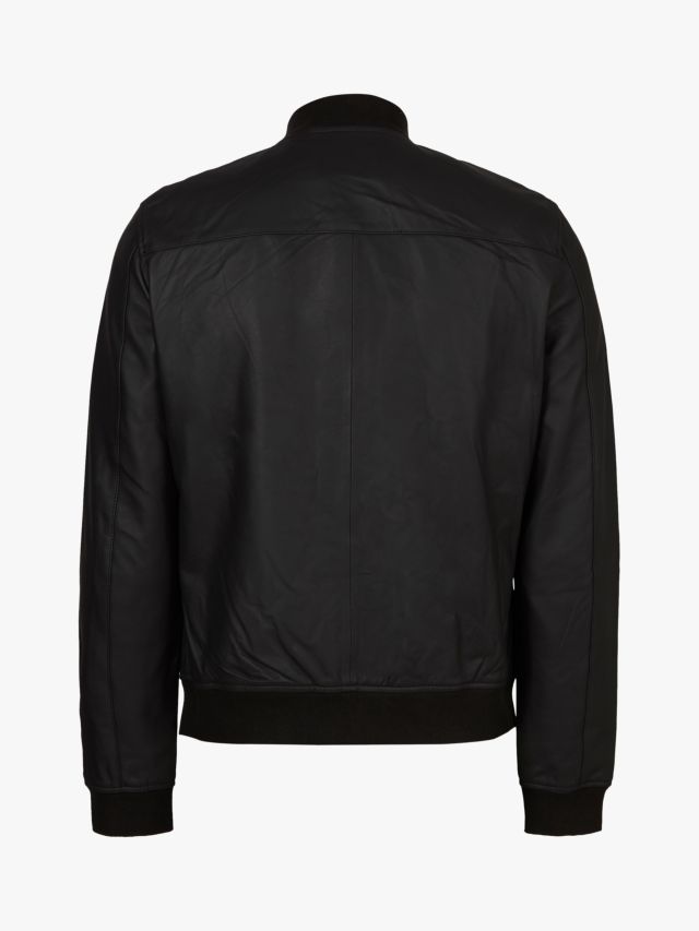 AllSaints Ivor Leather Bomber Jacket, Black, XS