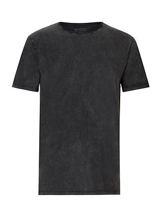 AllSaints Bodega Stretch Cotton Crew Neck T-Shirt, Washed Black