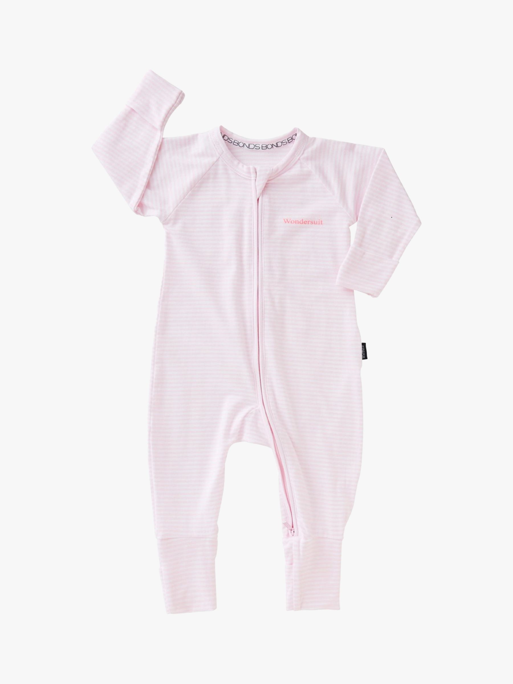 Bonds Baby Stripe Wondersuit, Light Pink