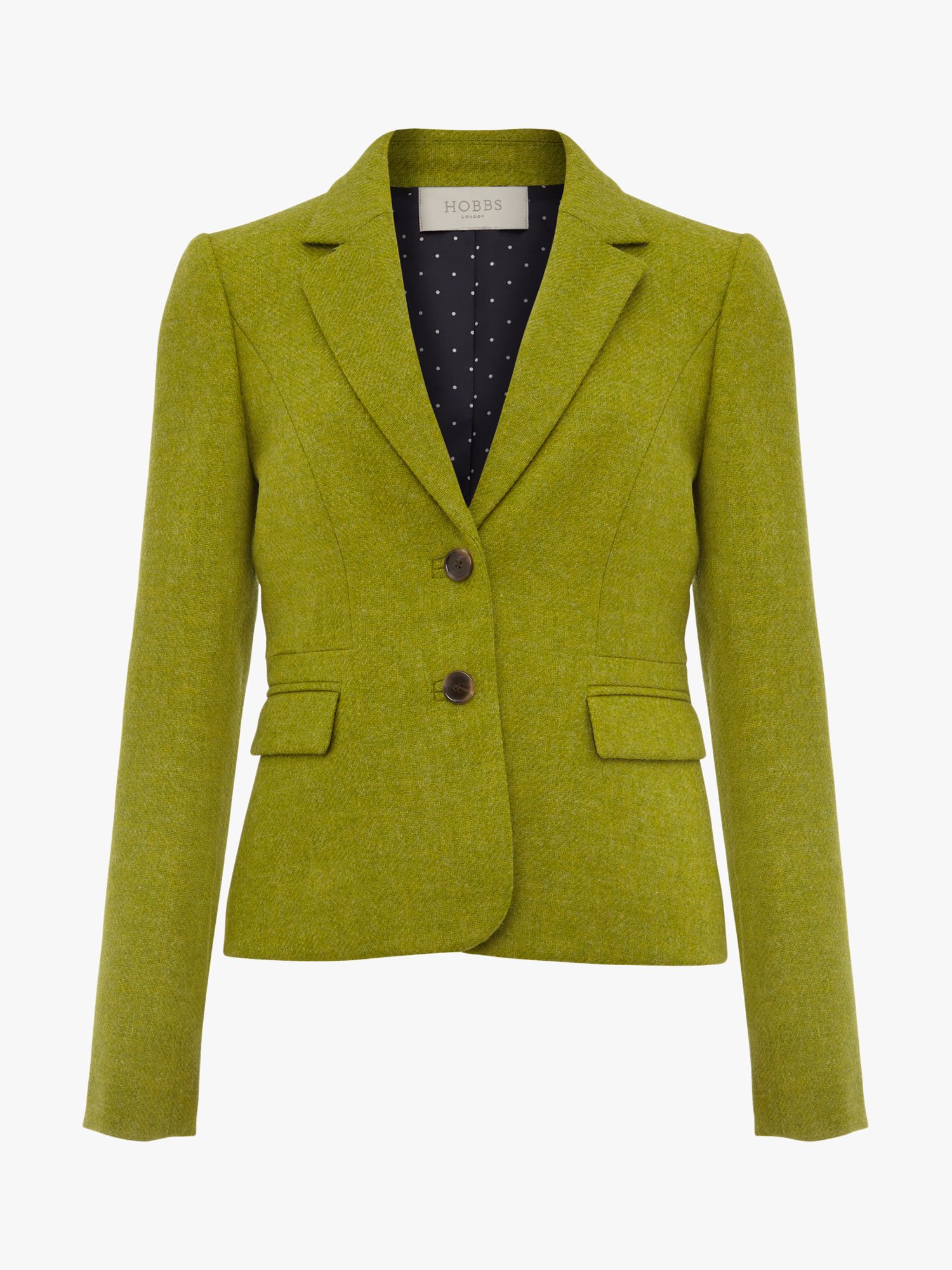 Hobbs Hackness Wool Jacket, Lime Green at John Lewis & Partners
